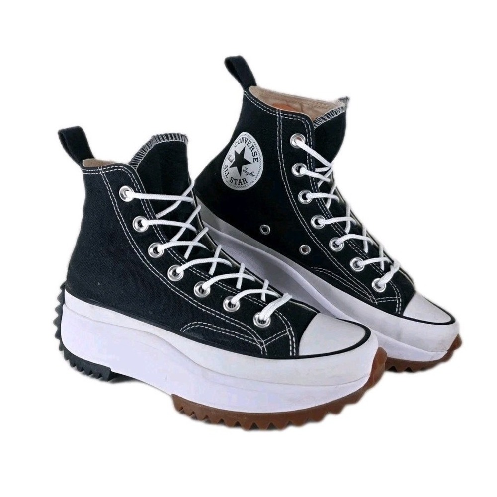 Converse Run Star Hike Chuck Taylor Platform Sneakers Womens 6.5 Black White